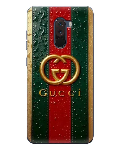 Чехол для Xiaomi POCO F1 с картинкой «Gucci — фирменная полоса и золото» Чехол для Xiaomi POCO F1 с картинкой «Gucci — фирменная полоса и золото»