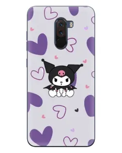 Чехол для Xiaomi POCO F1 с картинкой «Kuromi и лавандовые сердца»