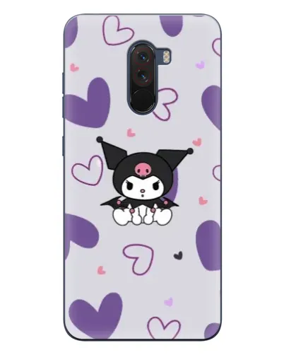 Чехол для Xiaomi POCO F1 с картинкой «Kuromi и лавандовые сердца»