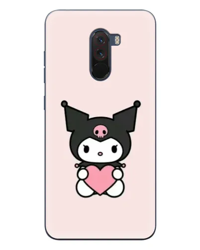 Чехол для Xiaomi POCO F1 с картинкой «Kuromi и сердце»