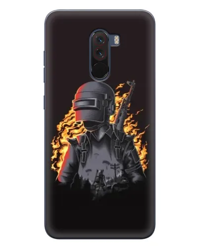 Чехол для Xiaomi POCO F1 с картинкой «PUBG — огненный силуэт» Чехол для Xiaomi POCO F1 с картинкой «PUBG — огненный силуэт»