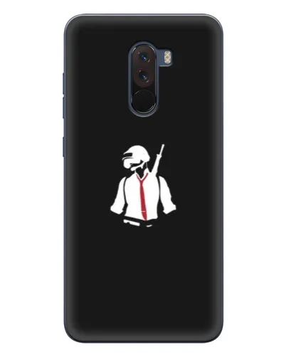 Чехол для Xiaomi POCO F1 с картинкой «PUBG — силуэт воина» Чехол для Xiaomi POCO F1 с картинкой «PUBG — силуэт воина»