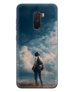 Чехол для Xiaomi POCO F1 с картинкой «Герой PUBG на скале»
