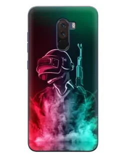Чехол для Xiaomi POCO F1 с картинкой «PUBG — огненный воин»
