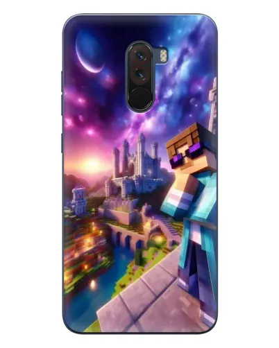 Чехол для Xiaomi POCO F1 с картинкой «Стив и космос»