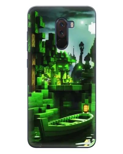 Чехол для Xiaomi POCO F1 с картинкой «Minecraft лесной пейзаж»