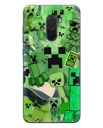 Чехол для Xiaomi POCO F1 с картинкой «Криперы Minecraft»