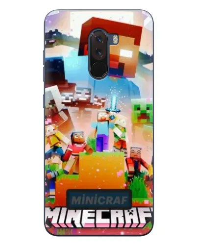 Чехол для Xiaomi POCO F1 с картинкой «Minecraft герои игры»