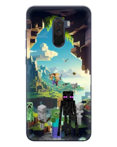 Чехол для Xiaomi POCO F1 с картинкой «Эндермен в лесу»