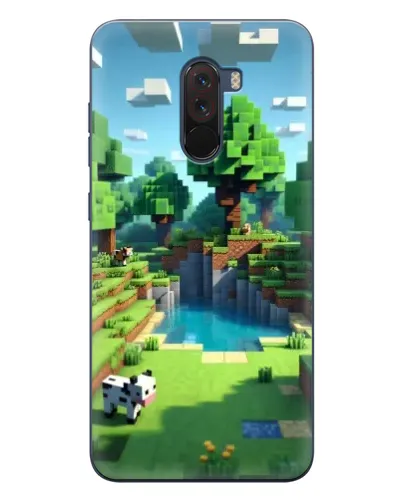 Чехол для Xiaomi POCO F1 с картинкой «Minecraft летний день»