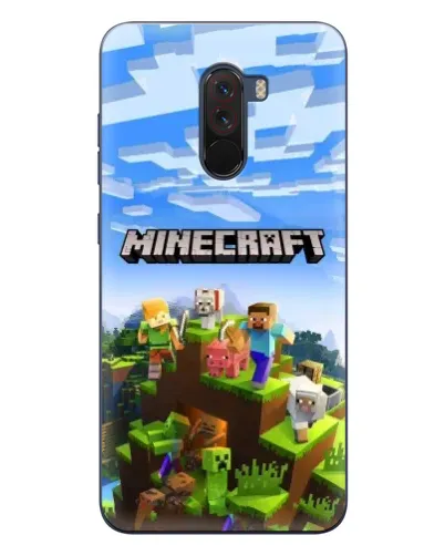 Чехол для Xiaomi POCO F1 с картинкой «Minecraft классический мир»