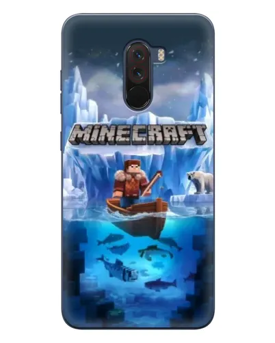 Чехол для Xiaomi POCO F1 с картинкой «Minecraft ледяной мир»