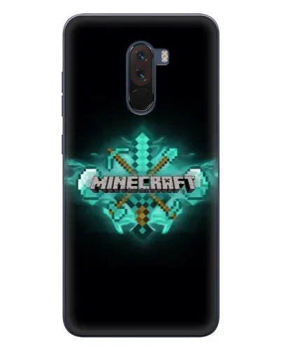 Чехол для Xiaomi POCO F1 с картинкой «Minecraft Diamond лого»