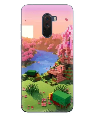 Чехол для Xiaomi POCO F1 с картинкой «Розовое дерево Minecraft»