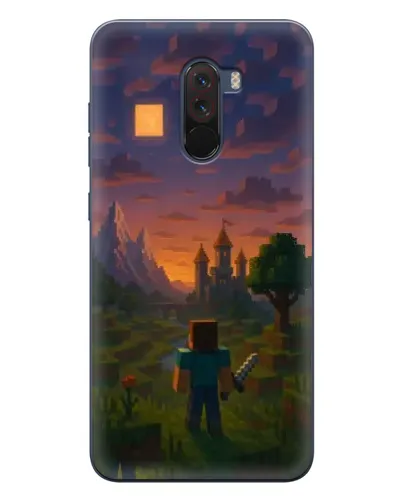Чехол для Xiaomi POCO F1 с картинкой «Стив у башни»