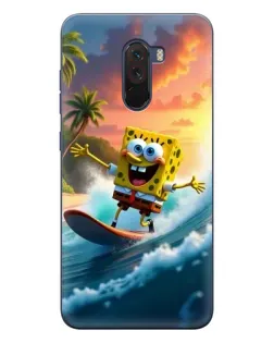 Чехол для Xiaomi POCO F1 с картинкой «Губка Боб серфингист»