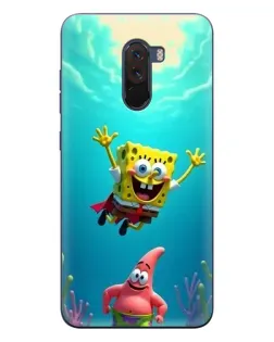 Чехол для Xiaomi POCO F1 с картинкой «Спанч Боб под водой»