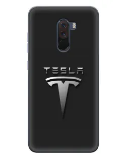 Чехол для Xiaomi POCO F1 с картинкой «Стальной логотип Tesla» Чехол для Xiaomi POCO F1 с картинкой «Стальной логотип Tesla»