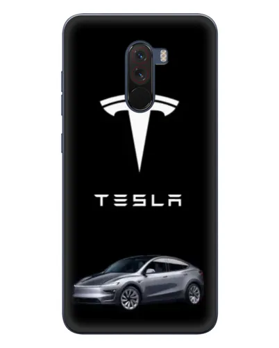 Чехол для Xiaomi POCO F1 с картинкой «Tesla Model Y»