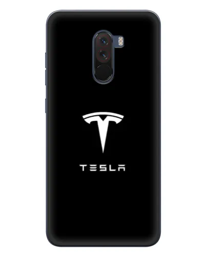 Чехол для Xiaomi POCO F1 с картинкой «Tesla White Logo»