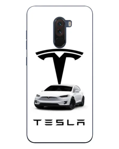 Чехол для Xiaomi POCO F1 с картинкой «Tesla White Style»