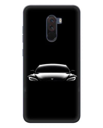 Чехол для Xiaomi POCO F1 с картинкой «Фары Tesla Night»