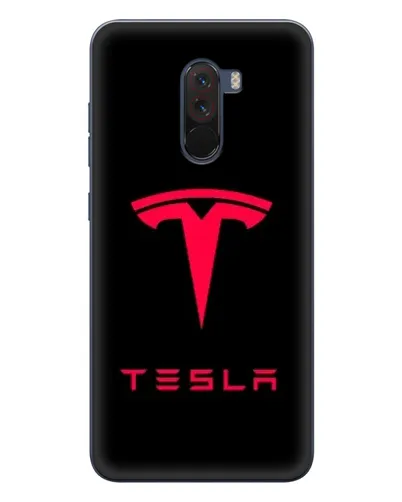 Чехол для Xiaomi POCO F1 с картинкой «Tesla Red Logo»