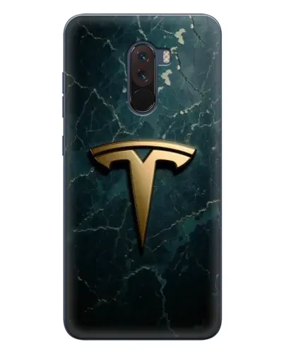 Чехол для Xiaomi POCO F1 с картинкой «Мраморная Tesla Gold»
