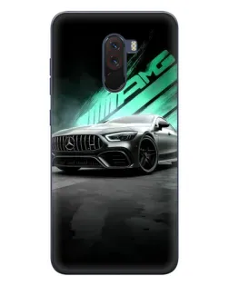 Чехол для Xiaomi POCO F1 с картинкой «Темный Mercedes AMG»