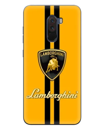 Чехол для Xiaomi POCO F1 с картинкой «Lamborghini Stripe желтый»
