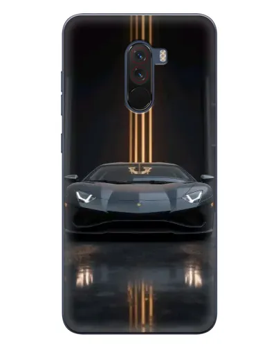 Чехол для Xiaomi POCO F1 с картинкой «Lamborghini золотые линии»