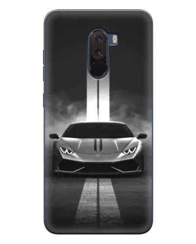 Чехол для Xiaomi POCO F1 с картинкой «Lamborghini симметрия дорог»