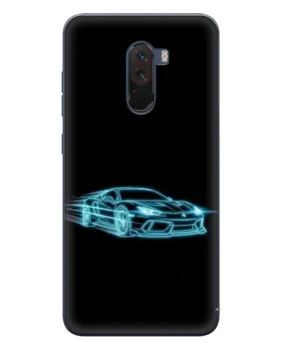 Чехол для Xiaomi POCO F1 с картинкой «Неоновый контур Lamborghini»