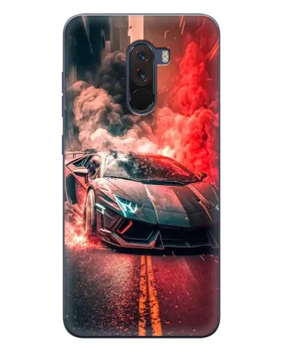 Чехол для Xiaomi POCO F1 с картинкой «Lamborghini красный дым»