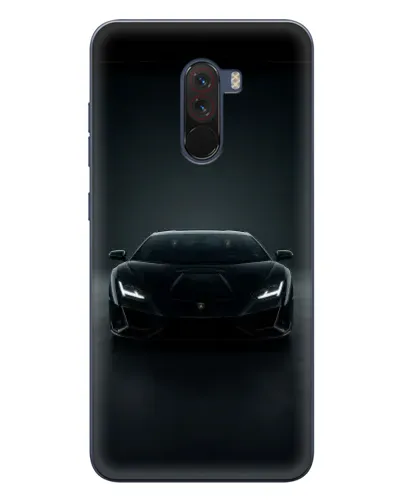 Чехол для Xiaomi POCO F1 с картинкой «Черный Lamborghini Aventador»