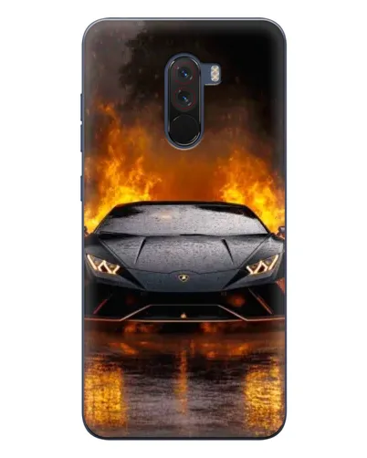 Чехол для Xiaomi POCO F1 с картинкой «Lamborghini в огне»