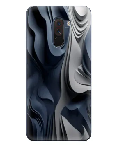 Чехол для Xiaomi POCO F1 с картинкой «Объемные синие складки»