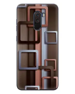 Чехол для Xiaomi POCO F1 с картинкой «Коричневые объемные квадраты» Чехол для Xiaomi POCO F1 с картинкой «Коричневые объемные квадраты»