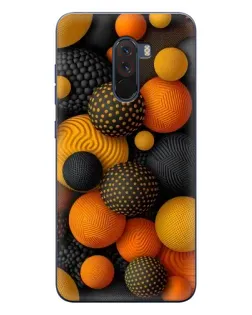 Чехол для Xiaomi POCO F1 с картинкой «Объемные оранжевые сферы»