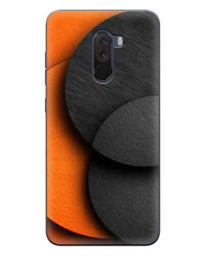 Чехол для Xiaomi POCO F1 с картинкой «Геометрия оранжевых кругов»