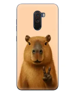 Чехол для Xiaomi POCO F1 с картинкой «Капибара виктория»