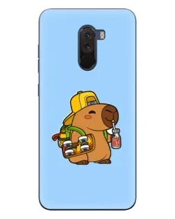 Чехол для Xiaomi POCO F1 с картинкой «Капибара на скейте»