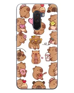 Чехол для Xiaomi POCO F1 с картинкой «Стикерпак с капибарами»