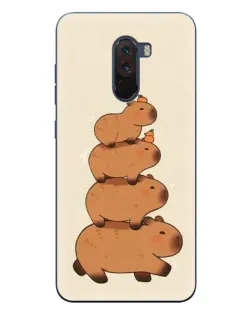 Чехол для Xiaomi POCO F1 с картинкой «Башня из капибар»