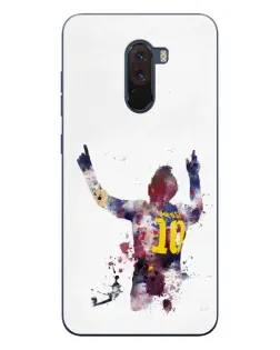 Чехол для Xiaomi POCO F1 с картинкой «Акварельный Месси Барселона»