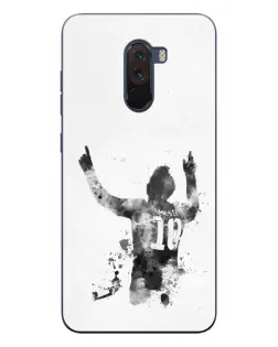 Чехол для Xiaomi POCO F1 с картинкой «Черно-белый силуэт Месси» Чехол для Xiaomi POCO F1 с картинкой «Черно-белый силуэт Месси»