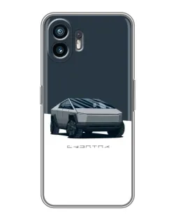 Чехол для Xiaomi Redmi 10 5G с картинкой «Серебристый Cybertruck Tesla»