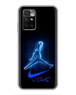 Чехол для Xiaomi Redmi 10 с картинкой «Jordan Neon Blue»