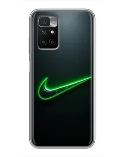 Чохол для Xiaomi Redmi 10 з картинкою «Неоновий контур Nike»