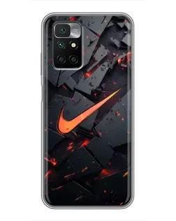 Чехол для Xiaomi Redmi 10 с картинкой «Nike — эффект разломов» Чехол для Xiaomi Redmi 10 с картинкой «Nike — эффект разломов»